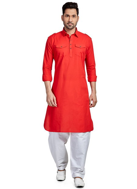 Red Colour Outluk Vol 62 Festive Wear Heavy Mens Wear Pathani Latest Collection 62004